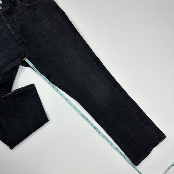 AGOLDE Women Black Pepper Hi-Rise Straight Crop Designer Luxury Jean W32/L26 - Picture 10 of 12